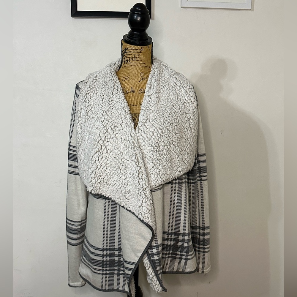 Sherpa lined open cardigan